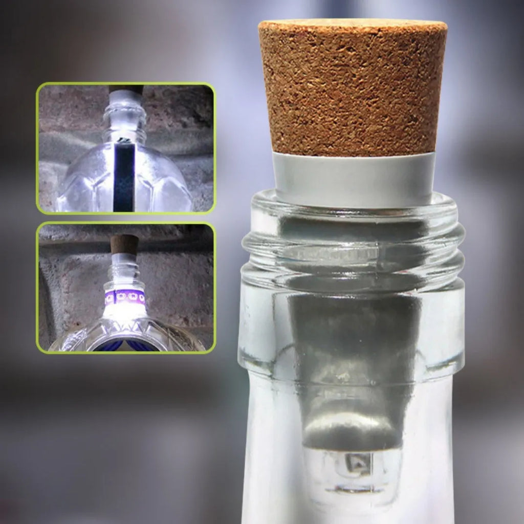 White LED rechargeable luminous bottle cap cork light with plastic shell