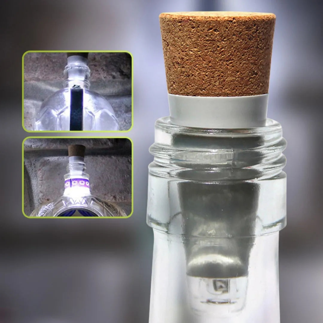 White LED rechargeable luminous bottle cap cork light with plastic shell