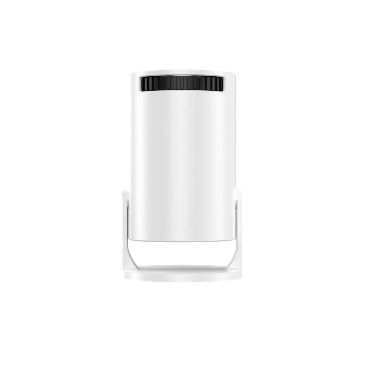 White portable wireless projector with HD 1080p resolution and same-screen mirroring capability
