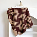 Cashmere-like scarf with tassel trim in brown colour showing 185cm length