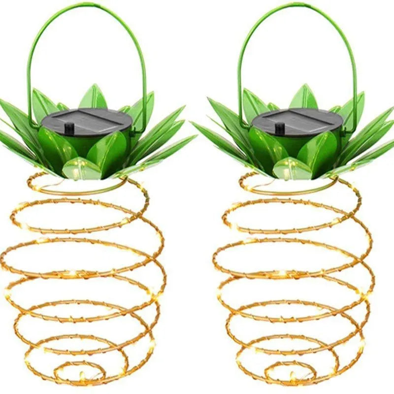 Outdoor solar garden sensor light pineapple shaped LED lamp with IP55 waterproof rating for pathway and patio decoration