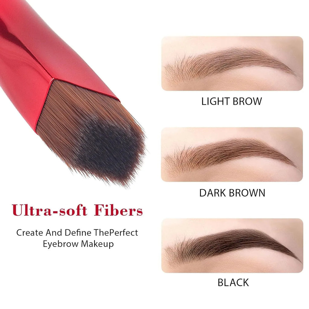 Angled eyebrow stamp brush with square design for precision brow filling and multi-function makeup application