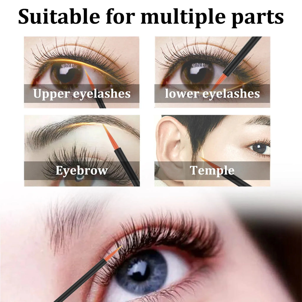 3ml black eyelash serum bottle with applicator brush for lash conditioning and enhancement
