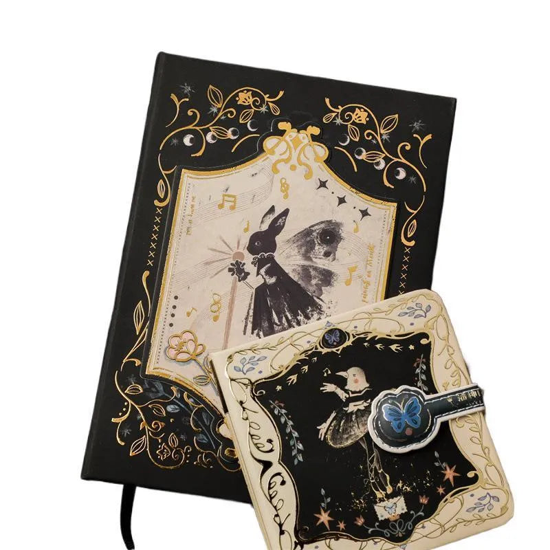 THALO Retro Art A5 notebook with choice of gothic style covers, showing 11.6cm by 16.5cm size.