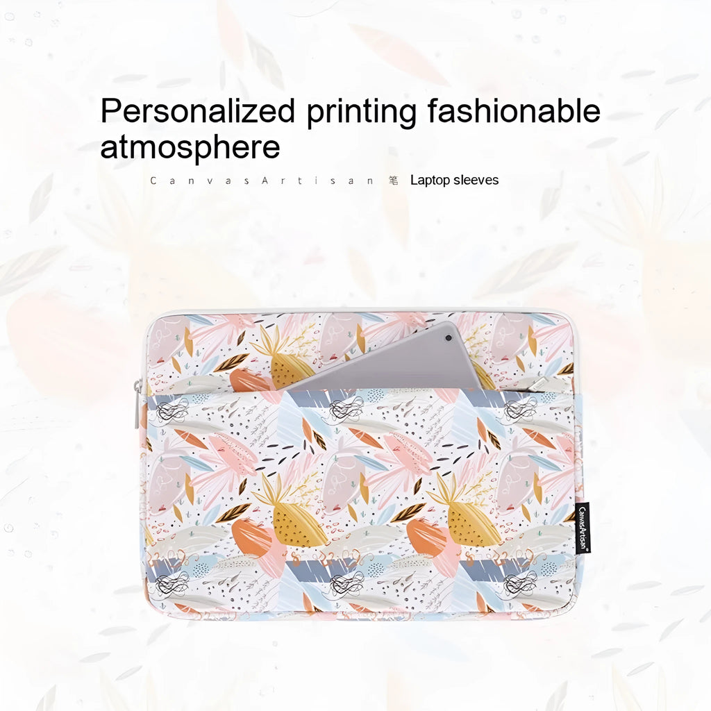 White 14 inch waterproof laptop inner bag with PU leather construction