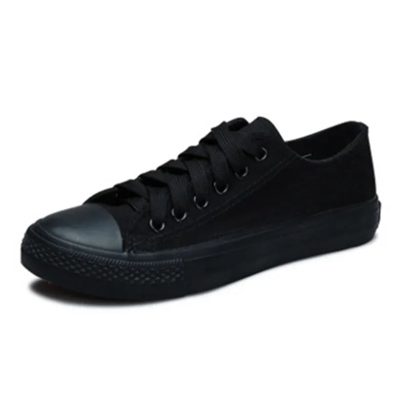 Women's solid colour canvas summer shoes in casual style with breathable upper material