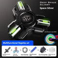 Glowing alloy fingertip spinning top in space silver luminous edition on desk