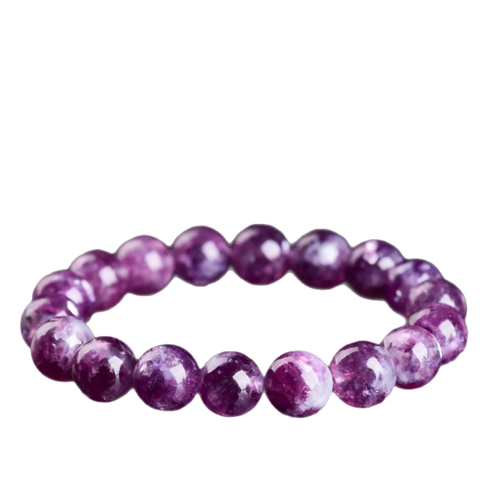 Purple crystal bracelet with geometric beads in Korean style design