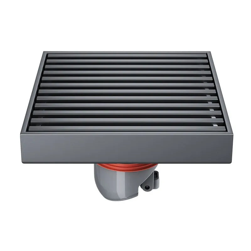 Gun grey 304 stainless steel courtyard floor drain for 15x15 cm openings