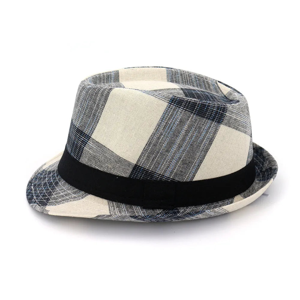 Polyester sun hat with wide brim in black and blue colours for outdoor sun protection