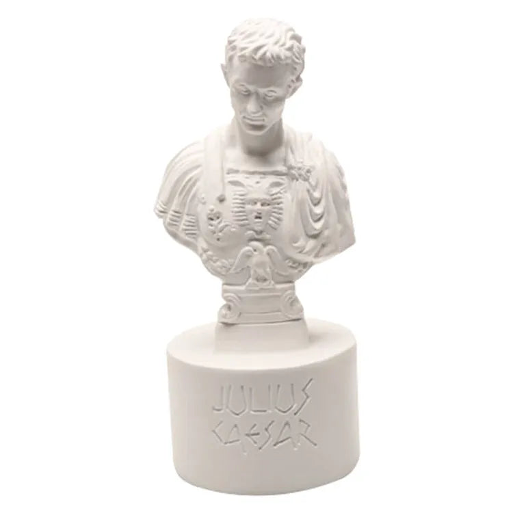 White synthetic resin pen holder designed as an American-style creative character model on a desk.