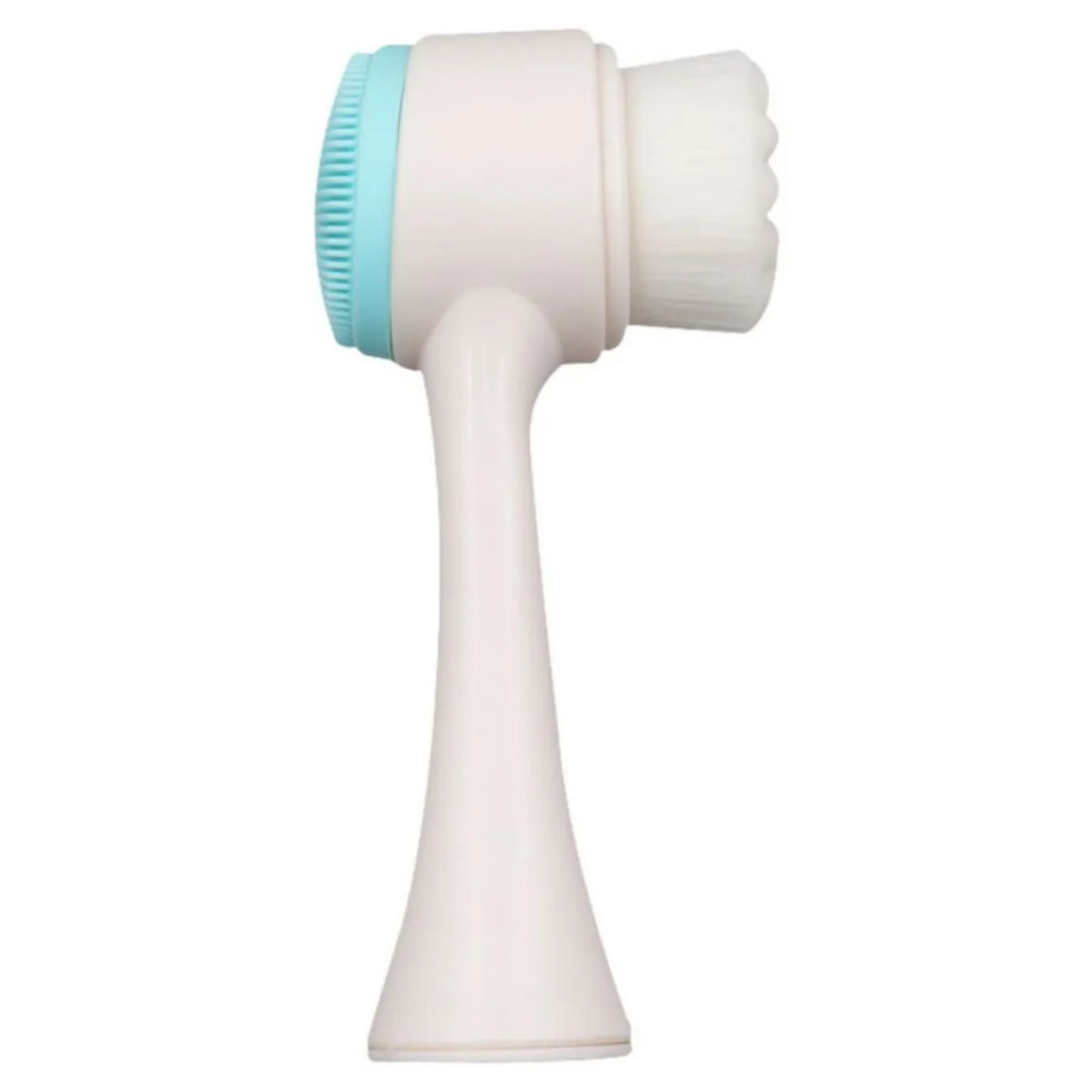 Blue nylon pet paw brush with PP handle for gentle dog and cat grooming.