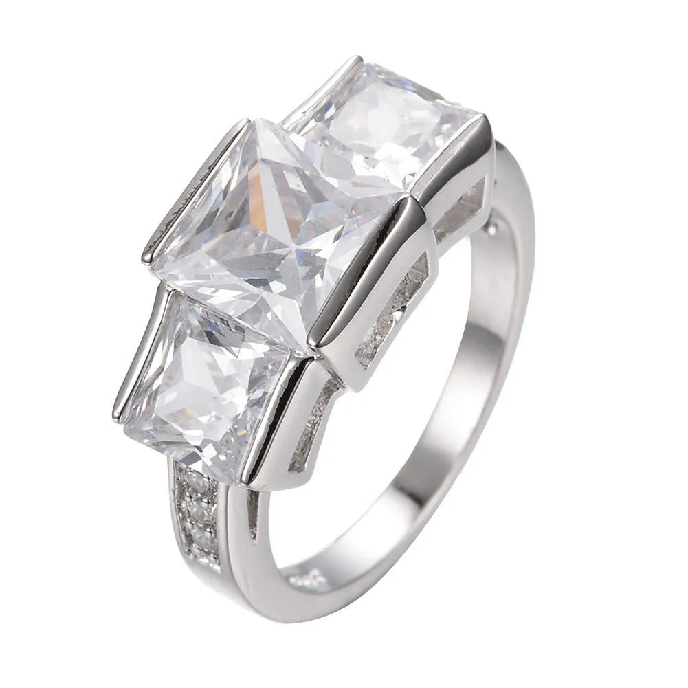 Copper electroplated women's fashion ring with geometric rainbow metal design in multiple colours