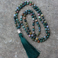 Natural agate bracelet with 108 geometric beads in 6mm size arranged as blessing necklace