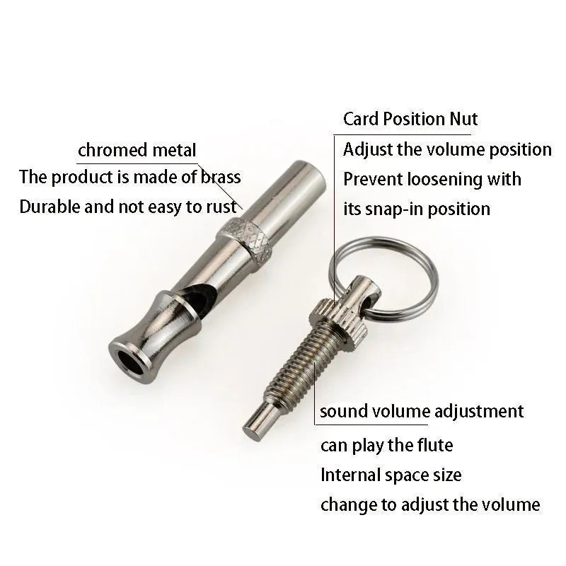 Metallic brass adjustable ultrasonic dog training whistle for barking control