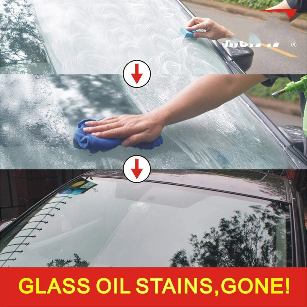 Automotive glass anti-fog rainproof spray bottle in white English packaging