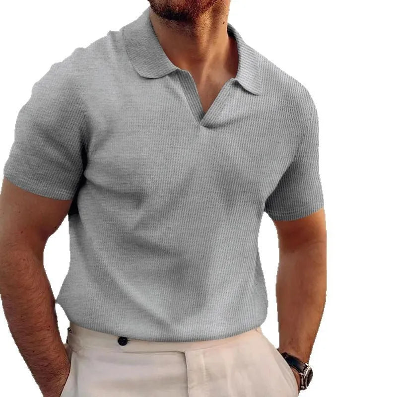 Men's slim fit heavy waffle texture t-shirt in multiple colour options.