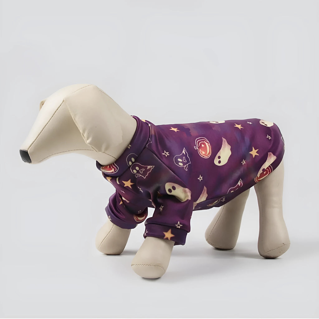 Fleece-lined polyester dog jumper with matching triangular scarf in European American style