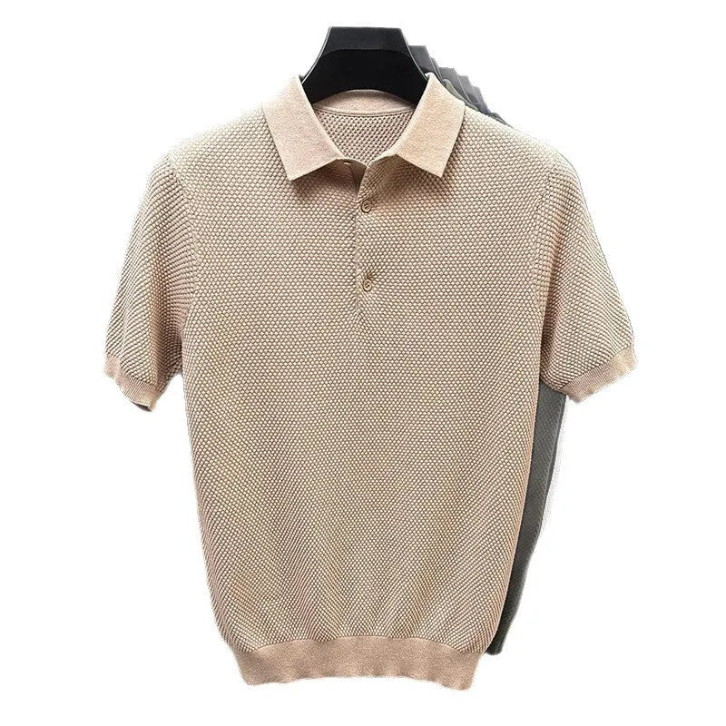 Men's loose fit short sleeve cotton sweater in multiple colours with pullover design