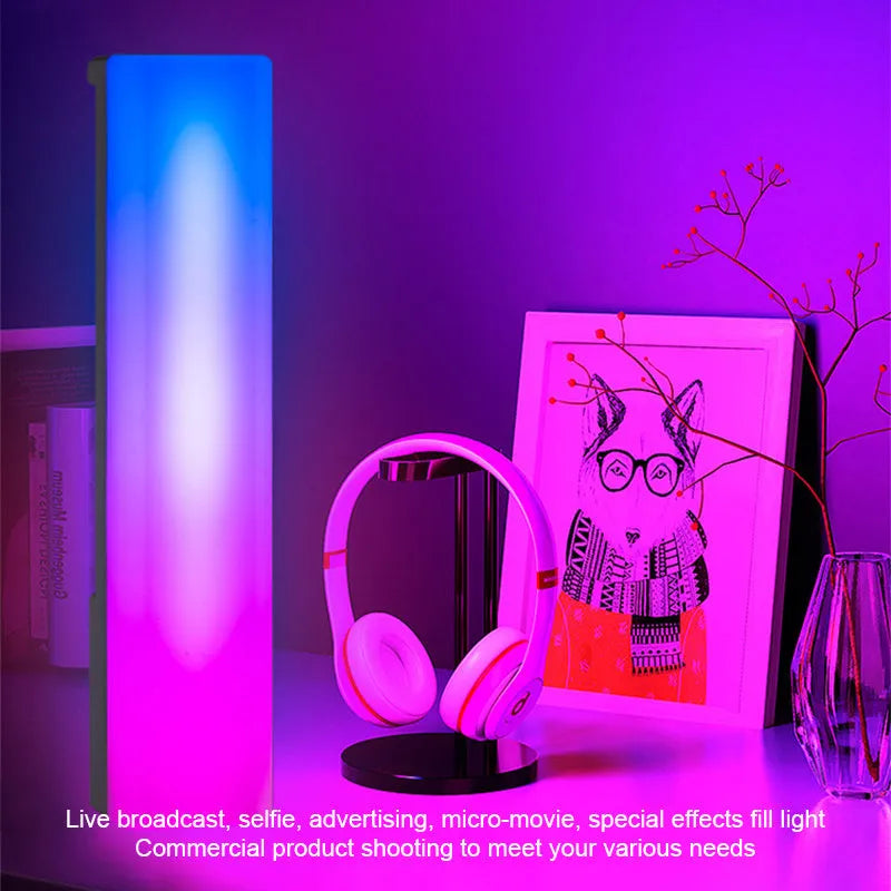3D RGB LED ambiance lamp with voice-activated rhythm light in black or white shell