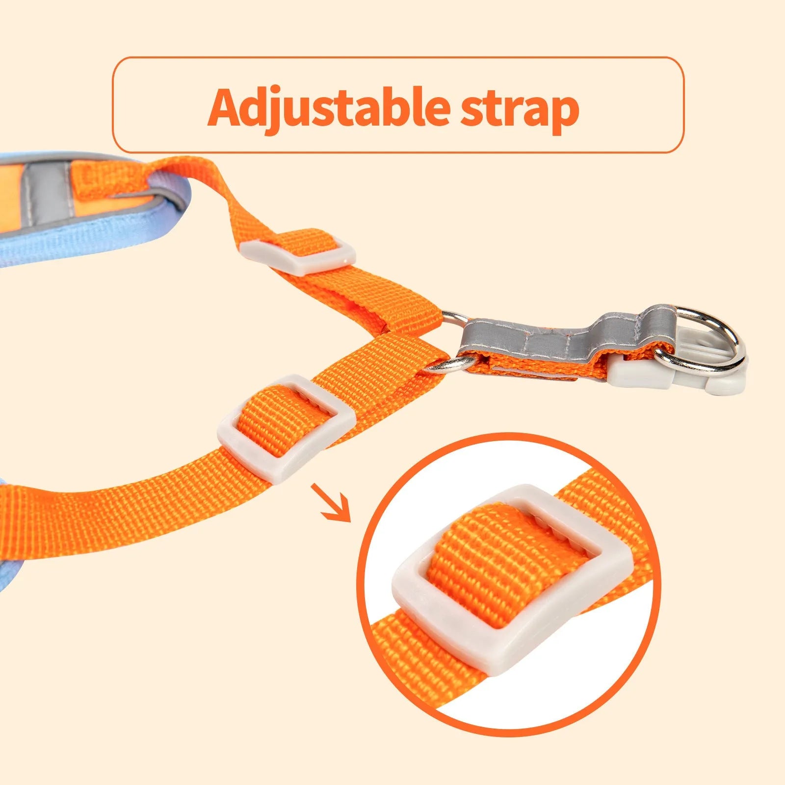 Adjustable dog harness with haulage rope in multiple colours and sizes