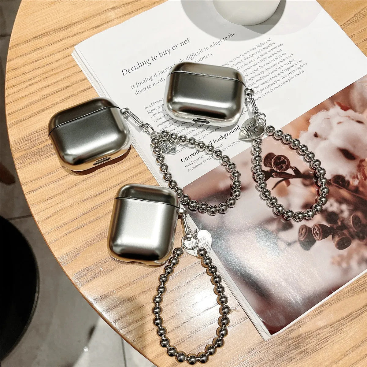 Matte plating TPU protective case for Apple AirPods models on a neutral background.