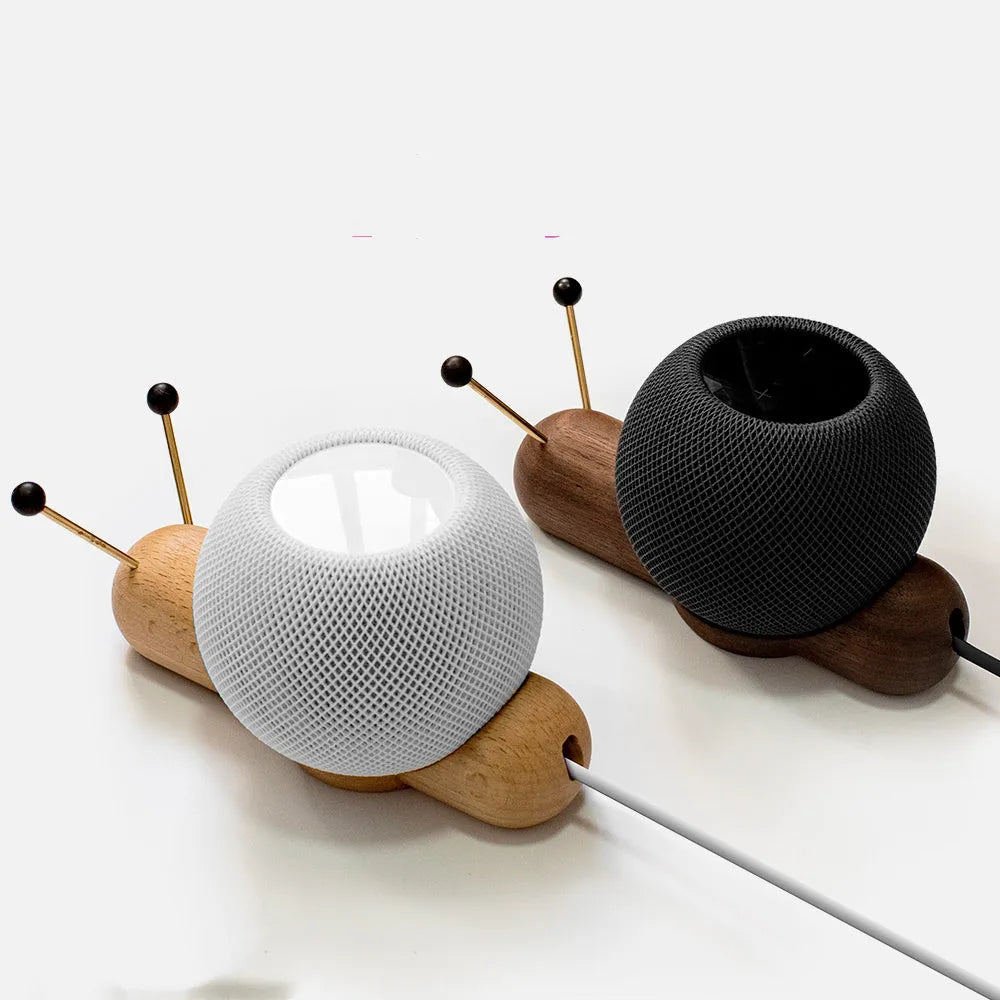 Khaki brown desktop bracket for smart speakers with non-slip base