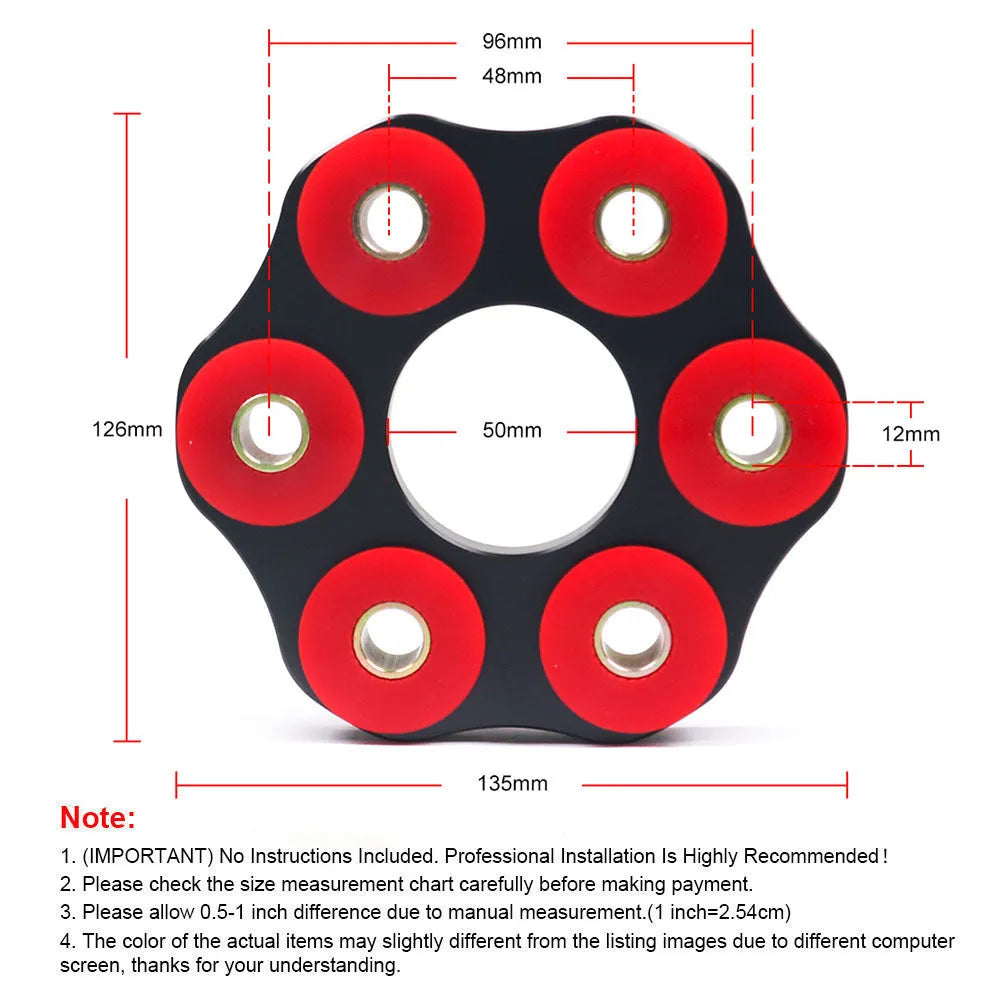 Red polyurethane aluminium drive shaft bracket for BMW E28, E46, E36, E30 M3