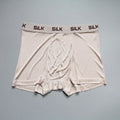 Men's loose fit silk shorts in navy blue with mid-waist design