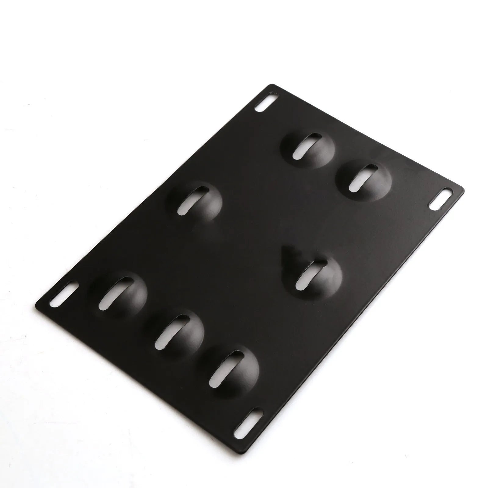 American-style metal car licence plate frame with an integrated central trailer hook.