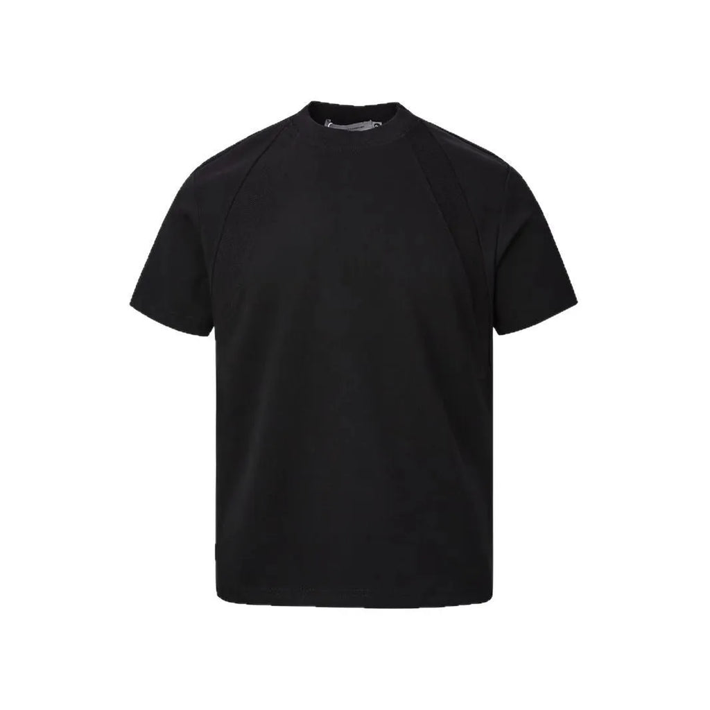 Short sleeve loose fit top with air layer stitching in polyester fibre