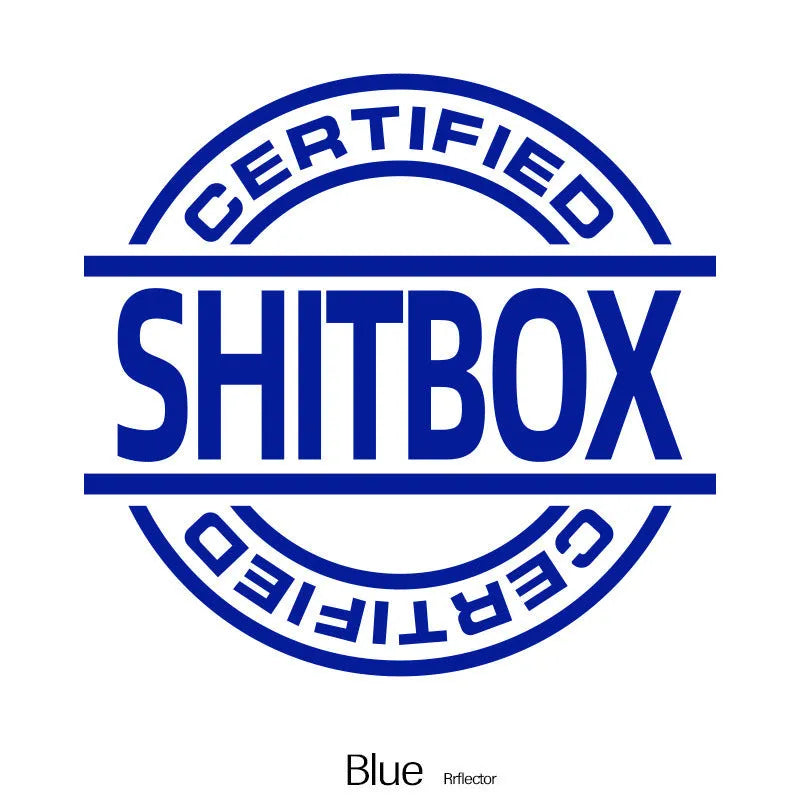 13 by 12 centimetre vinyl car sticker shown in multiple colour options on a white background.