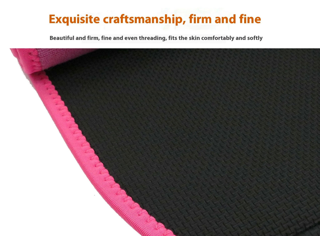 Neoprene hot lumbar support belt for fitness in black, blue, or pink colours.