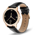 Women's smart watch with stainless steel band options including rose and silver mesh or solid bands