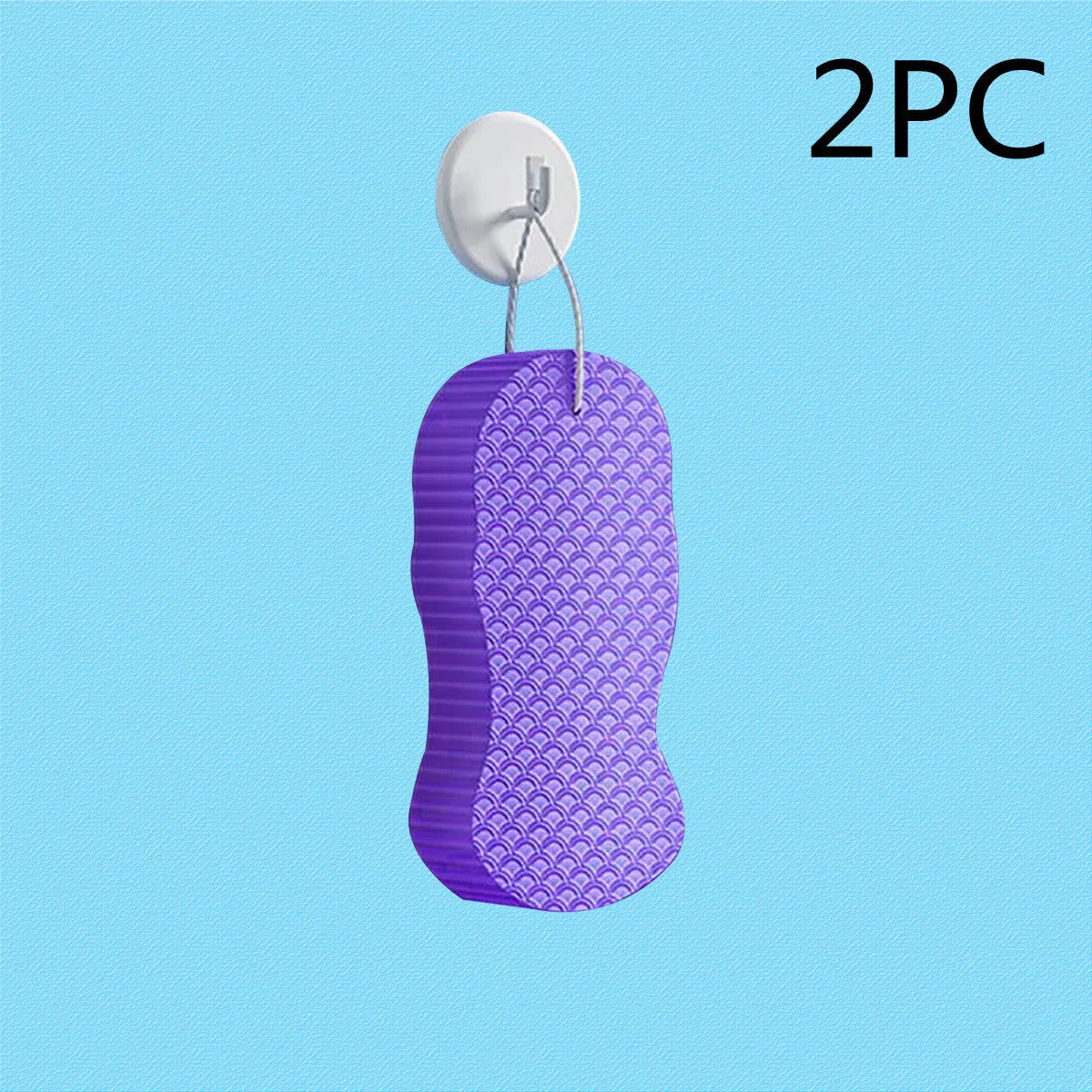 3D fish scale pattern bath sponge in white, grey, pink or light blue