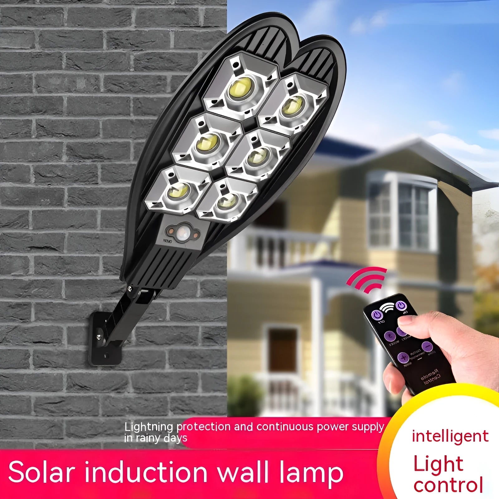 6-eye sword design solar garden lamp with polycrystalline silicon panel and remote control for outdoor lighting