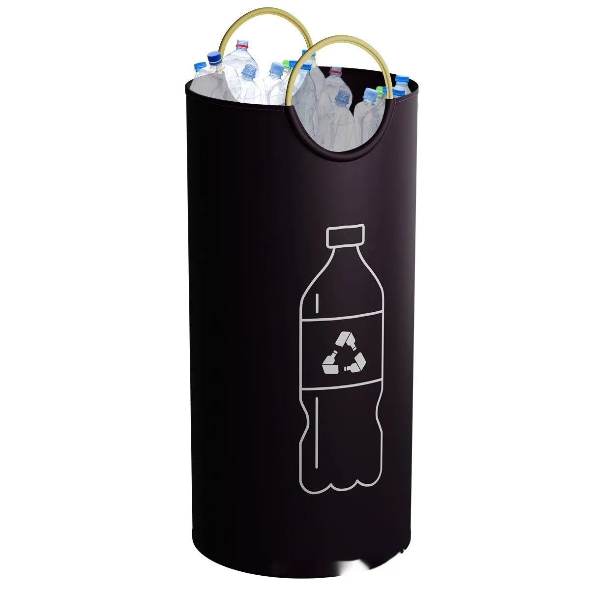 Round portable plastic trash can for office, outdoor and activity use.