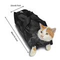 Black cat cleaning and washing bag made from 420D PU Oxford fabric, shown folded and unfolded.