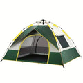 Dark green automatic pop-up camping tent for 3-4 people with quick open design