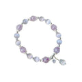 Handmade opal amethyst crystal bracelet with moon-shaped beads over 20mm