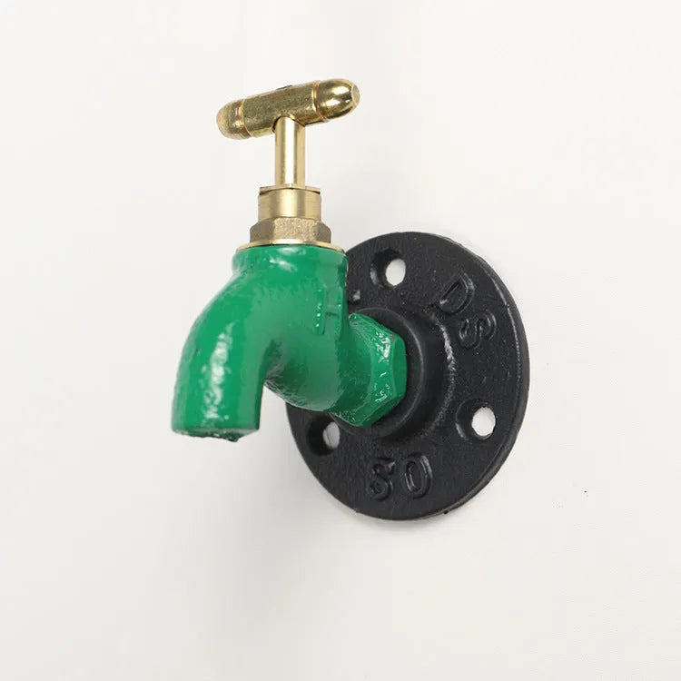 Water pipe style metal wall hanging hook in polished finish for towel organisation