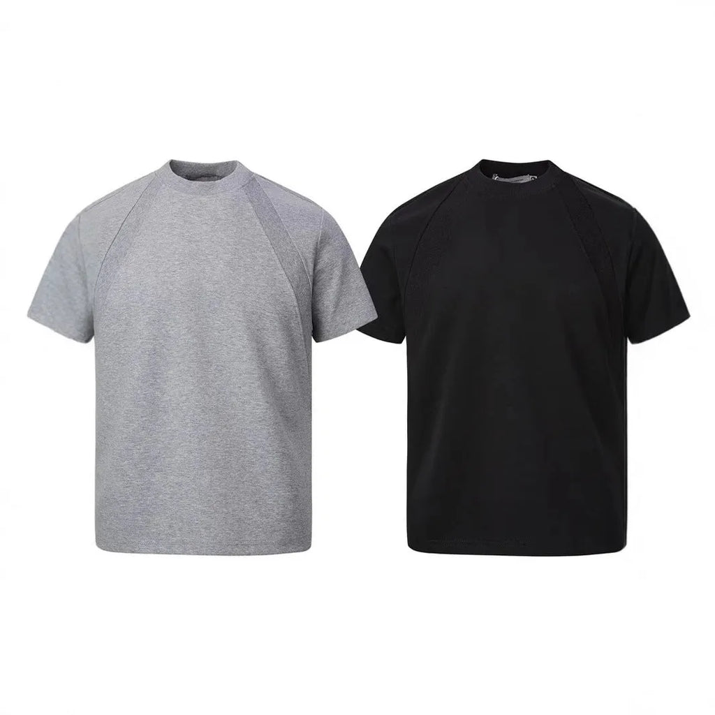 Short sleeve loose fit top with air layer stitching in polyester fibre