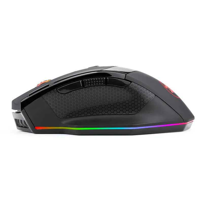 Black Redragon M801P dual mode wireless gaming mouse with nine buttons and ergonomic shape