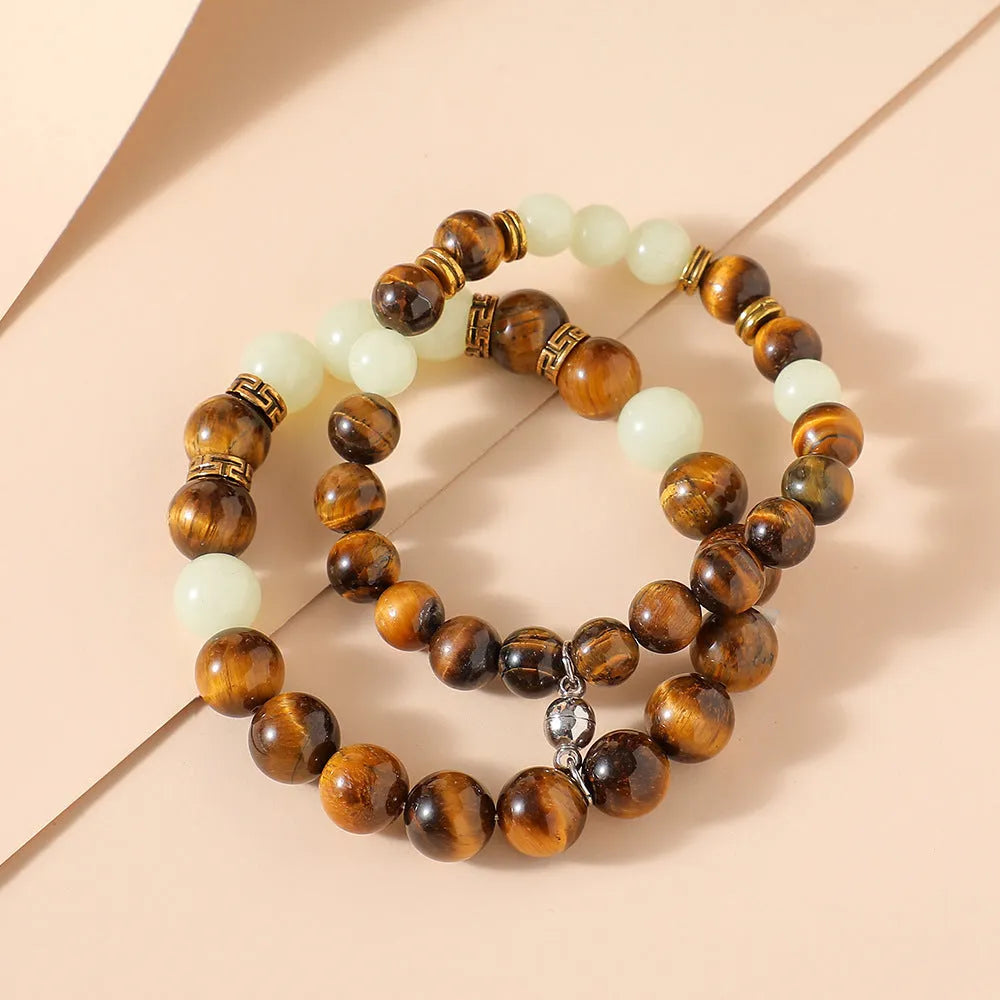 Amber geometric couple bracelets with simple design for matching partner jewellery