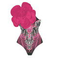 Women's floral print one-piece swimsuit in polyester available in multiple colours and sizes