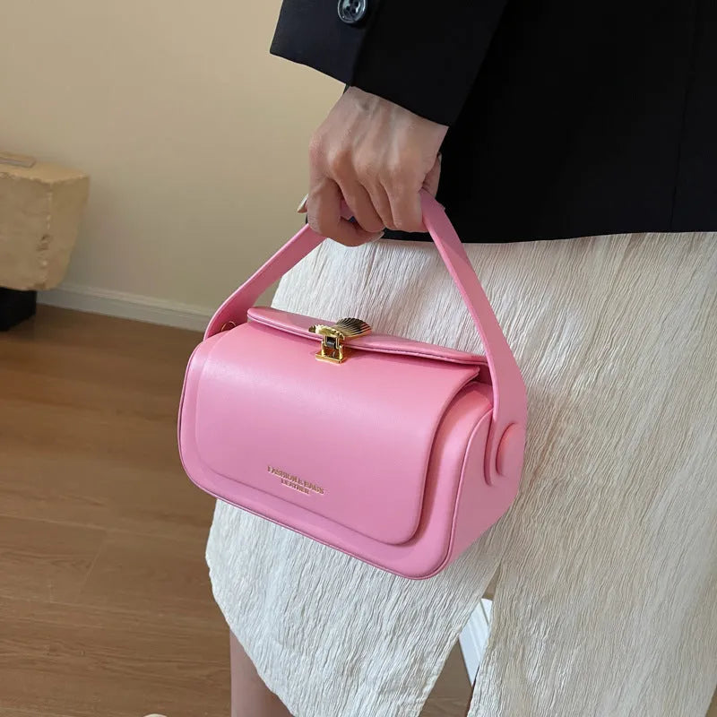Women's personalised shoulder messenger bag in PU leather with letter monogram print