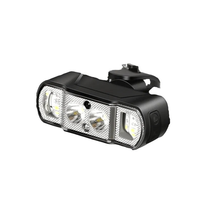 Black bicycle headlight with 350 lumen output and 18650 lithium battery