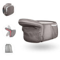 Multi-functional baby waist stool in Advanced Grey, cotton fabric, folded on waist band, for ages 0-36 months