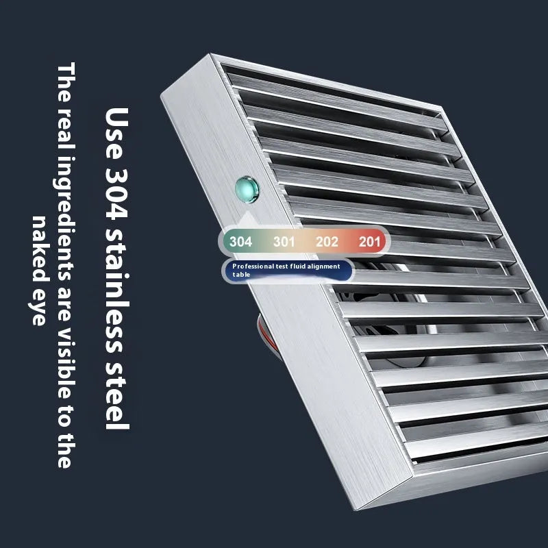 Gun grey 304 stainless steel courtyard floor drain for 15x15 cm openings