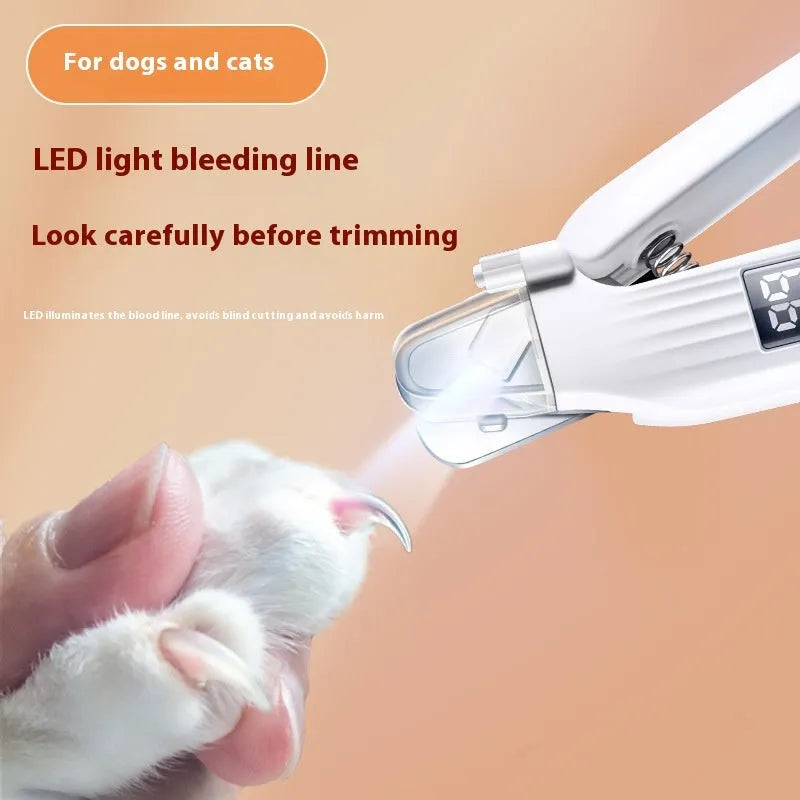 HZ8 White cordless dog nail clippers with LED light for pet grooming